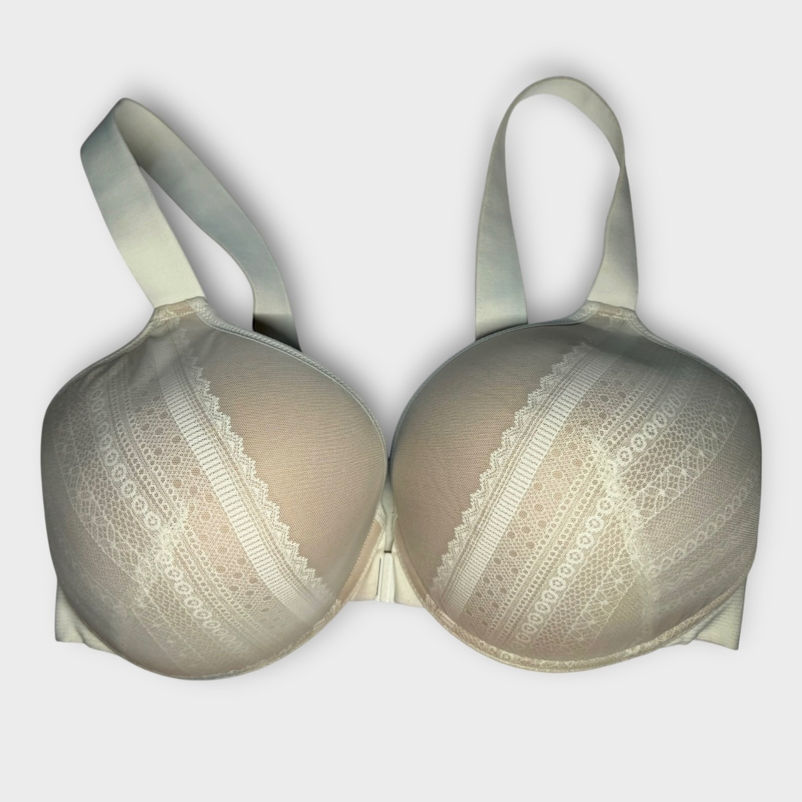 Spanx Bra-Llelujah! Illusion Lace Full Coverage Bra Linen Champagne Sz 38dd 38e